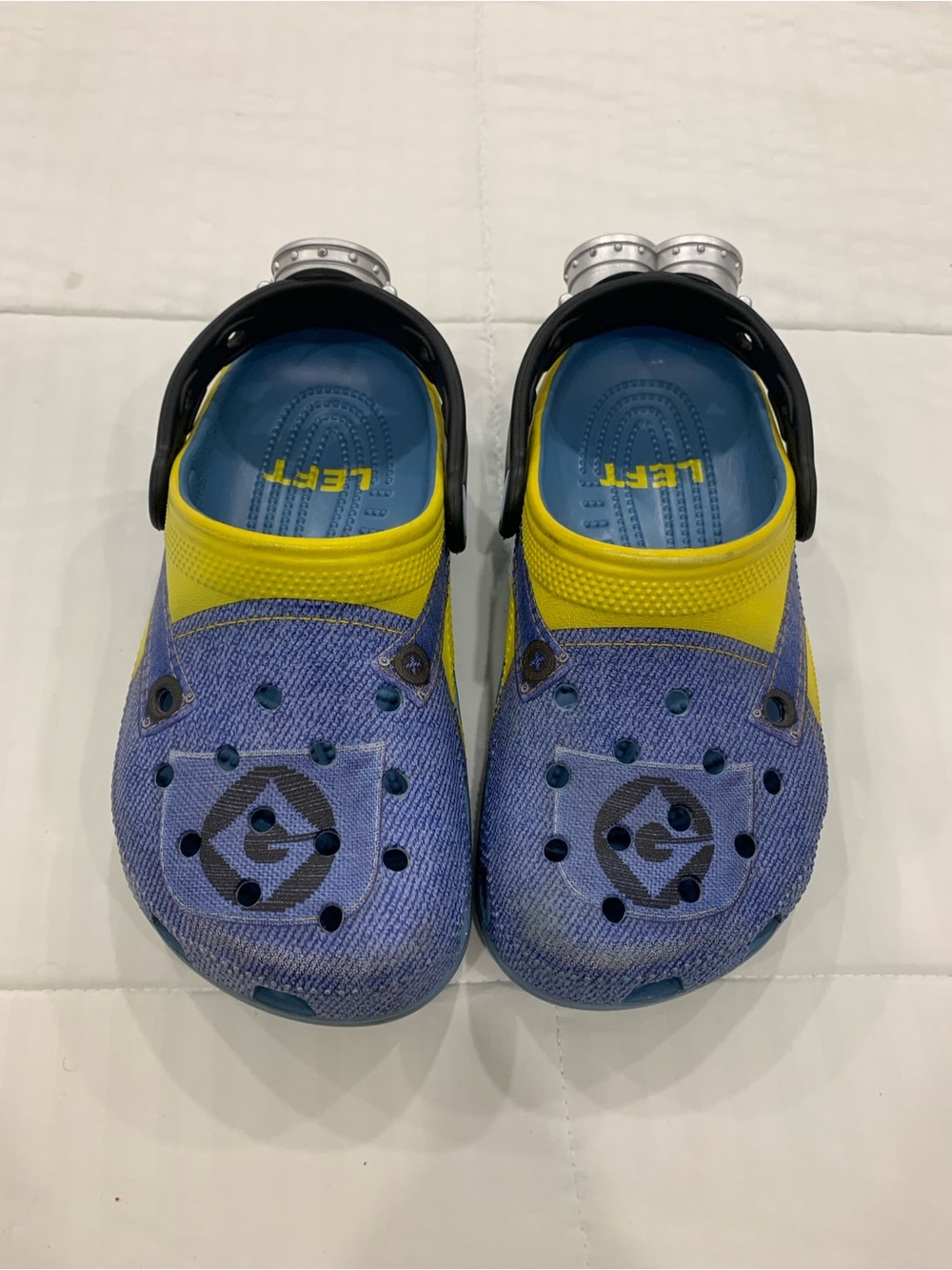 CROCS Kids Blue and Yellow Minion-Style Clogs
